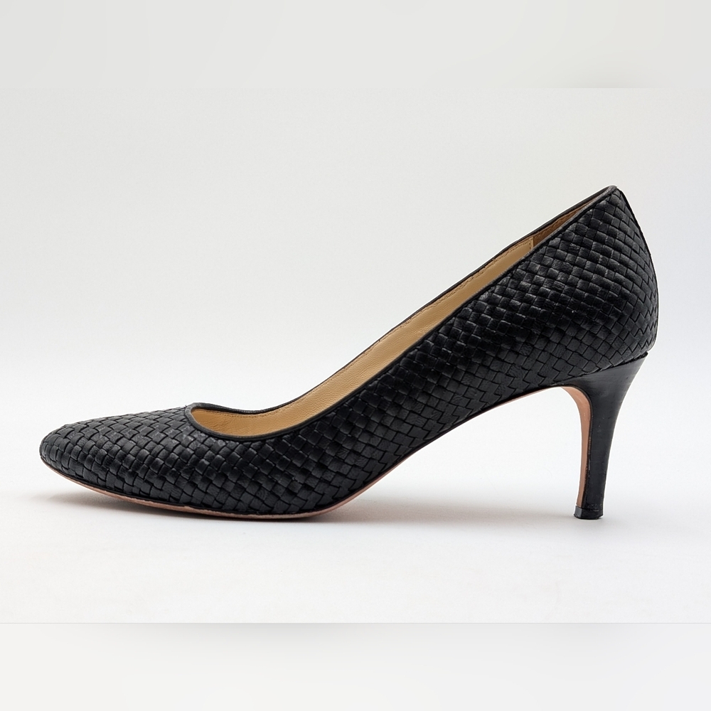 Cole Haan Grand.OS Women's Size 8B Woven Genuine Black Leather Heels Closed Toe - Picture 3 of 17